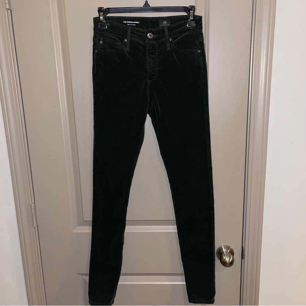 AG Jeans Farrah High Rise Skinny - Green Velvet
